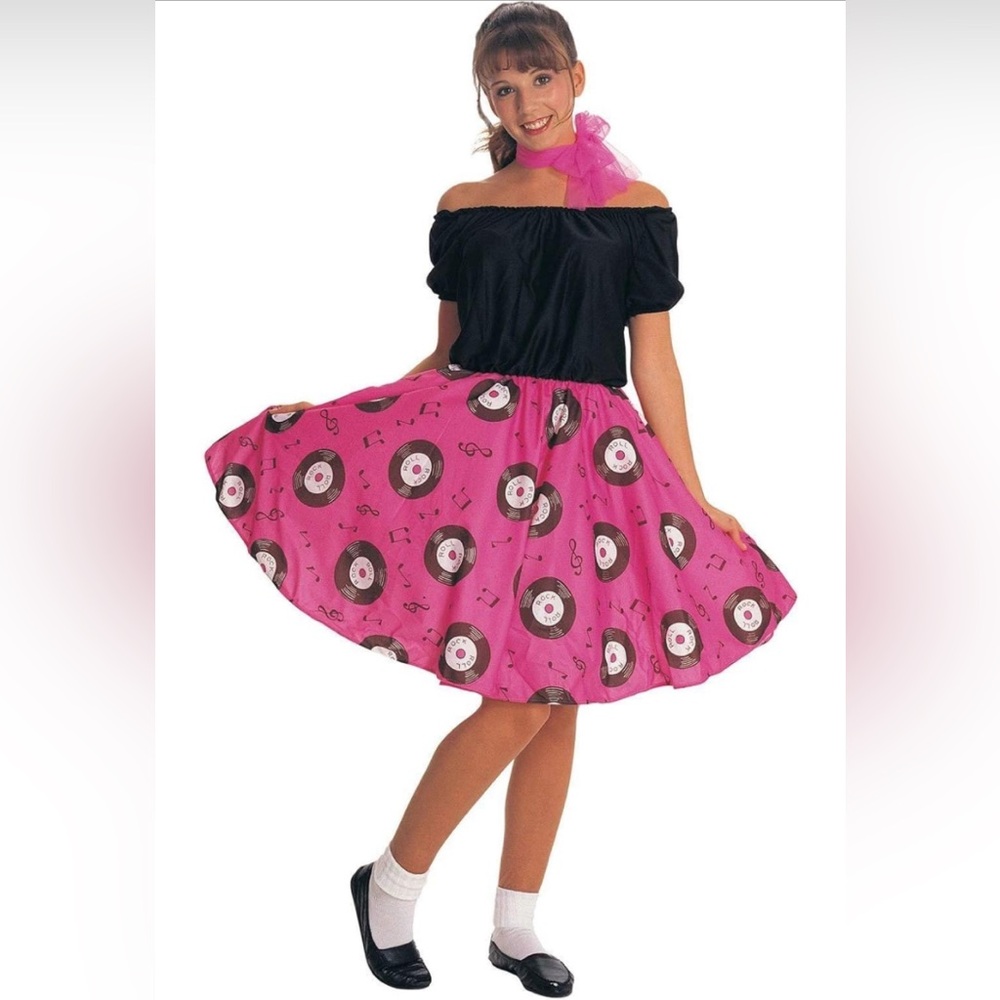 Rubie's Womens 50s Girl Hot Pink Poodle Dress Costume Woman S 4-6